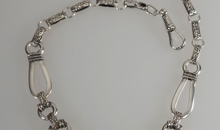 Antiek zilveren horlogeketting