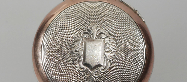 Antiek zilveren dames hang horloge met ketting