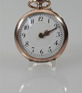 Antiek zilveren dames hang horloge met ketting